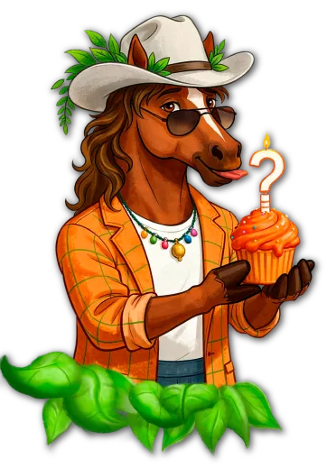 Don Juan celebrando con un cupcake en la Ecogranja Villa Juan