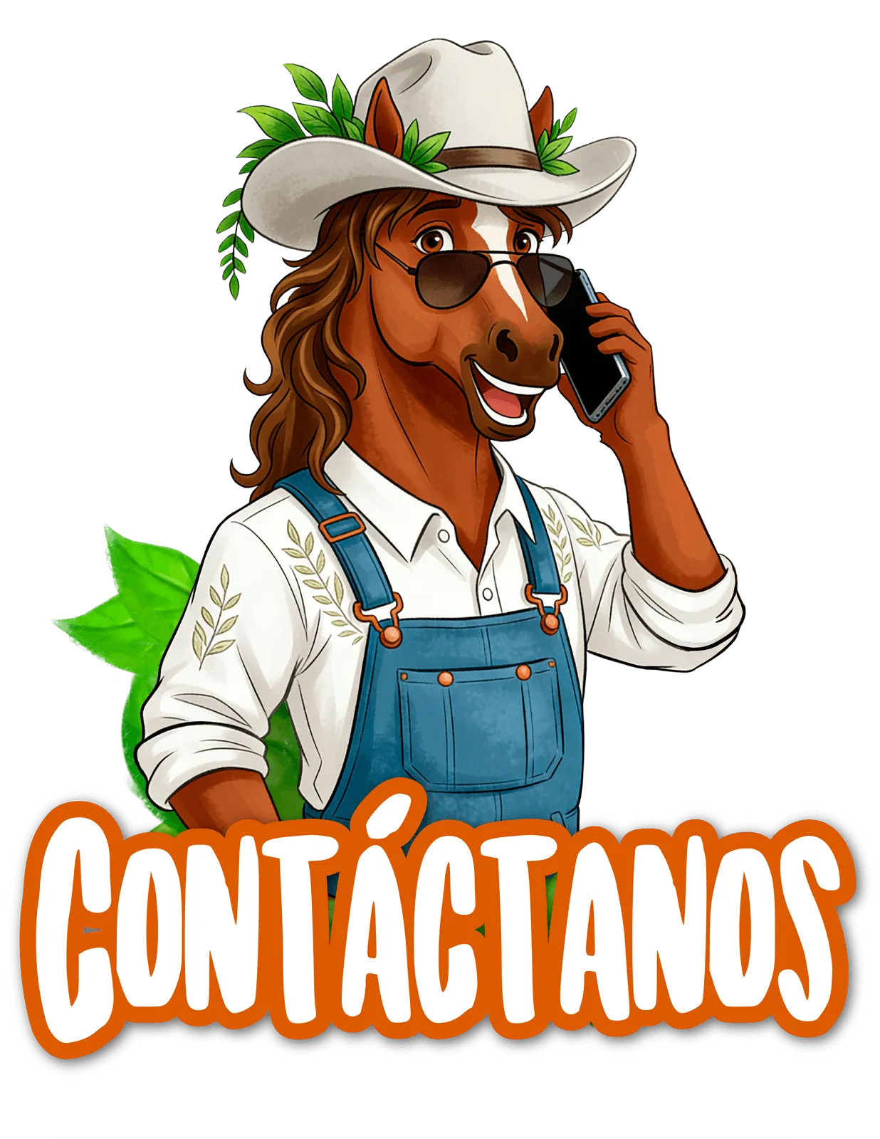 Don Juan, la mascota de Villa Juan, invitándote a contactarnos
